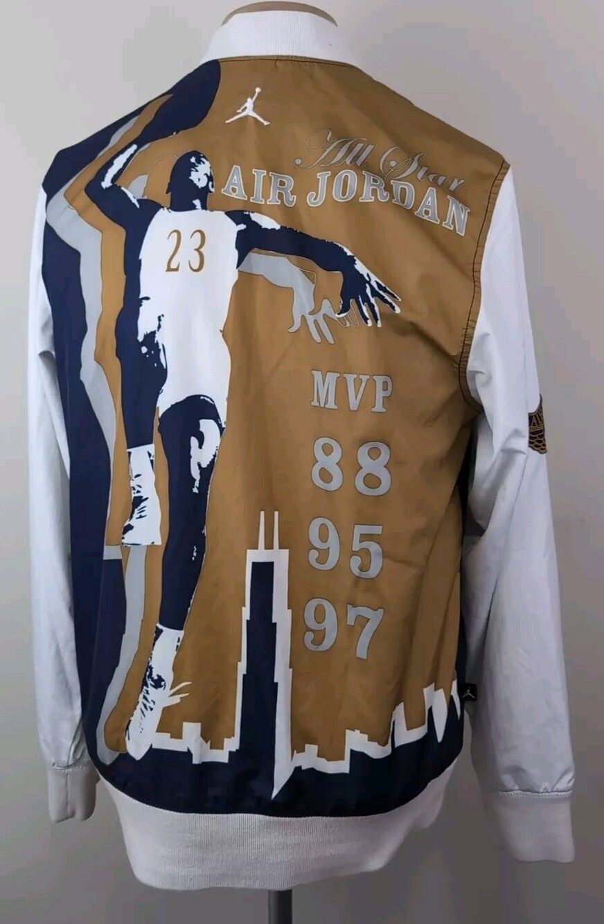 Air Jordan All Star MVP '88 '95 '97 Michael Jordan Snap Track Jacket Size Small